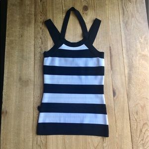 Cache Tops - Caché Black white stripe sleeveless sweater Cache Tops - Caché Black white stripe sleeveless sweater